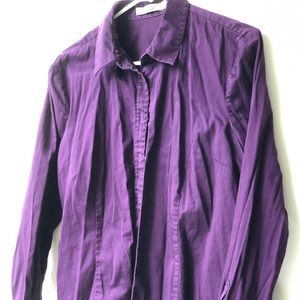 Purple long sleeve button down shirt